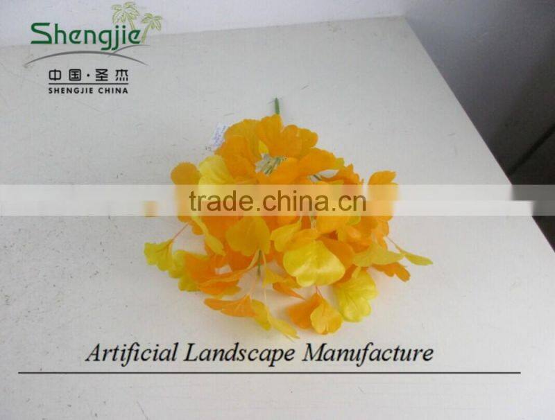 artificial gingko leaves with beautiful yellow color for indoor decoration