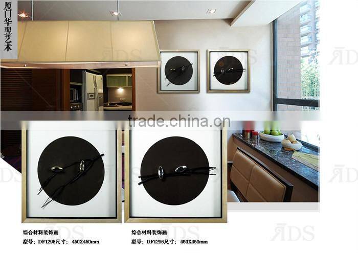 Frame handmade art clay silver wall art painting for home decoration