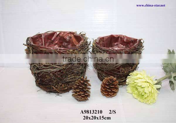 wicker flower basket