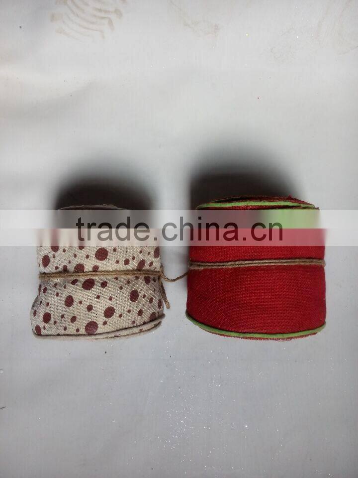 Factory high quality wholesale jute burlap ribbon in 100% jute cloth