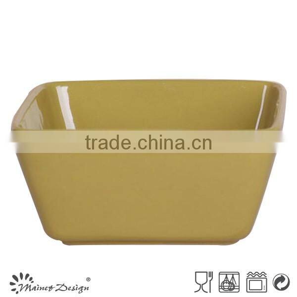 solid color stonware square bowl