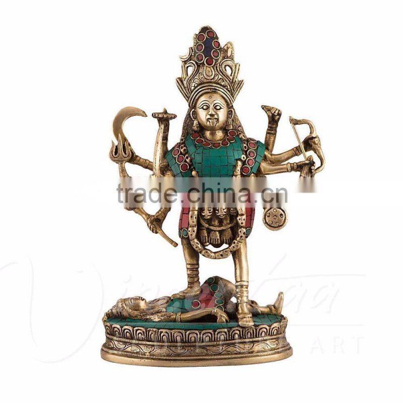 Indian style metal material art crafts bronze kali maa goddess statue hot sale