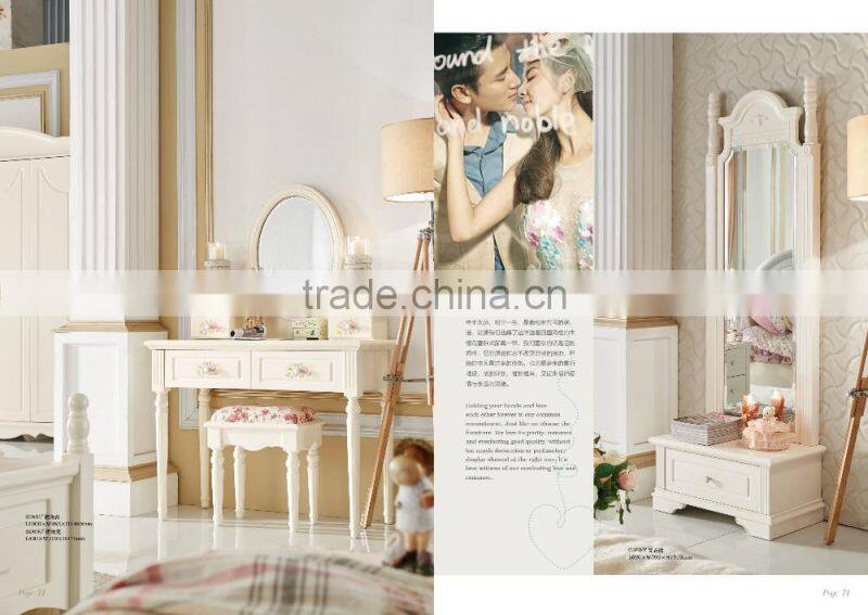 MJ651# Trendy White Painted Children bedroom wood furniture