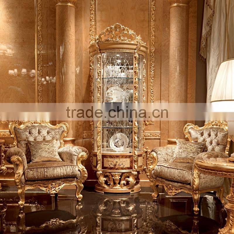 Luxury Fancy customized European Louis XV Magnificent Exquisit Wood Carved golden living room furniture Sofa chair Set