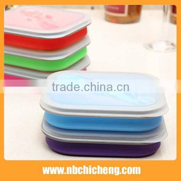 Food Grade Silicone Lunch Box, Collapsible Lunch Bento Box, Foldable Silicone Food Boxes