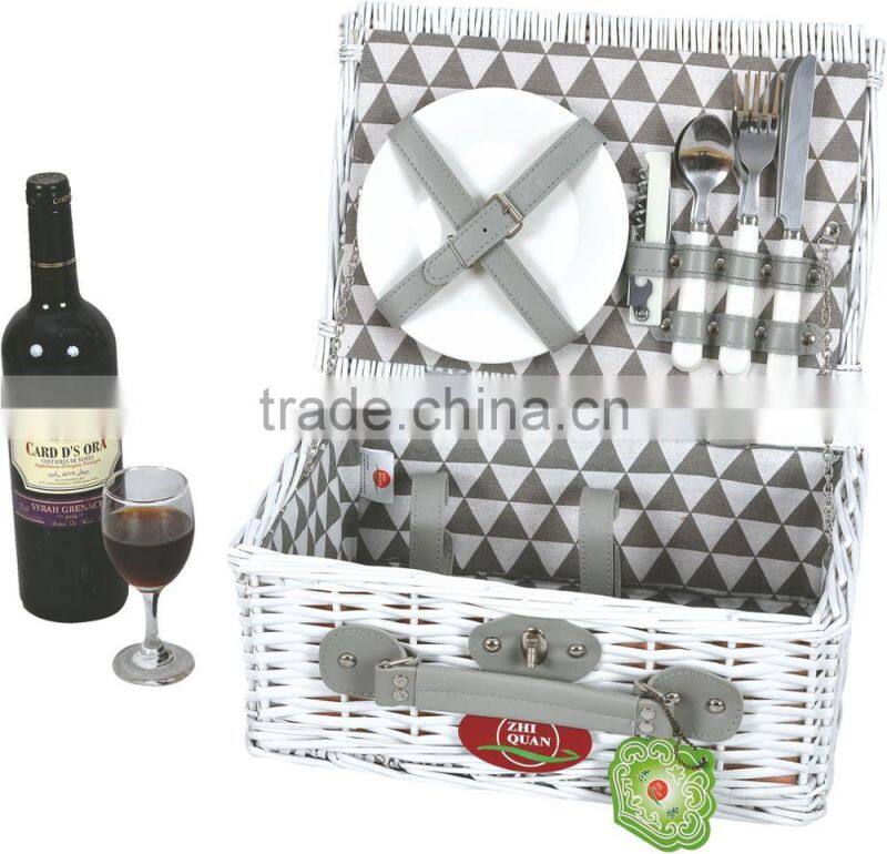 Handmade Natural Willow wicker picnic basket /hamper set
