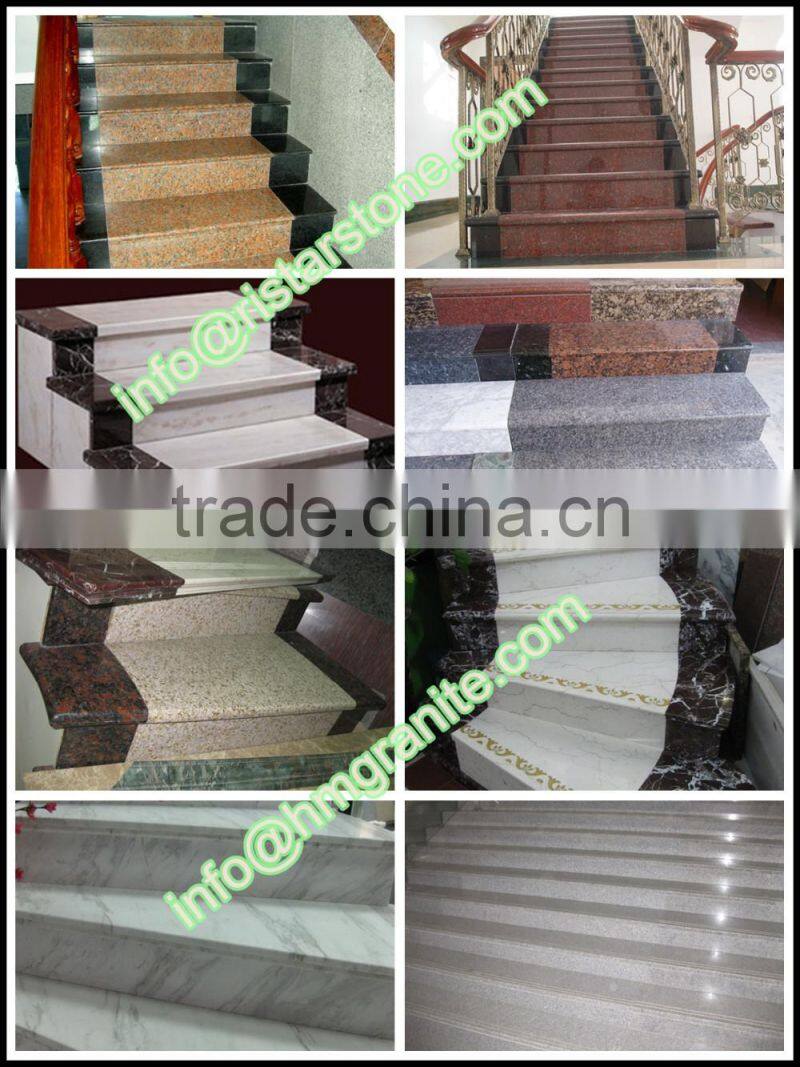 Polished granite stone stairs granite step and riser