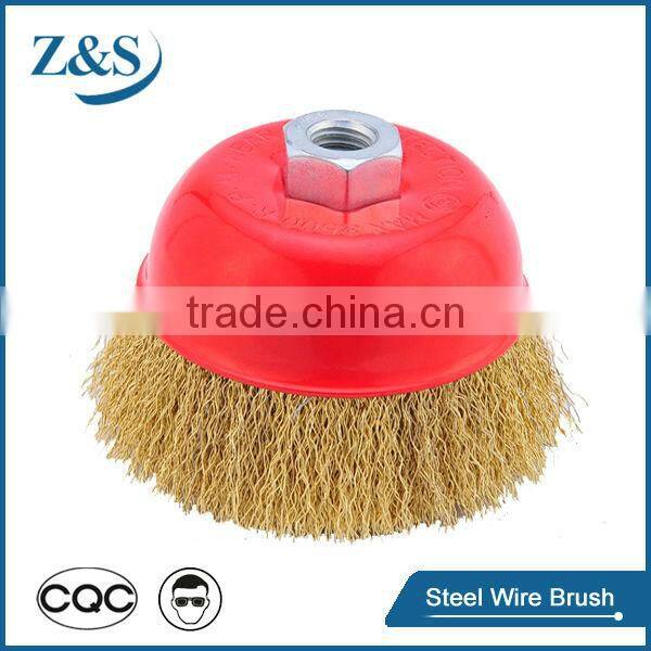 Brass Coated Twist Wire Cup Brush(65mm~150mm)