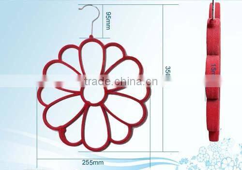 Velvet hanger for scarves in rose red