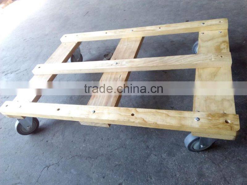 four caster wheel wooden tool cart machines moving carrier
