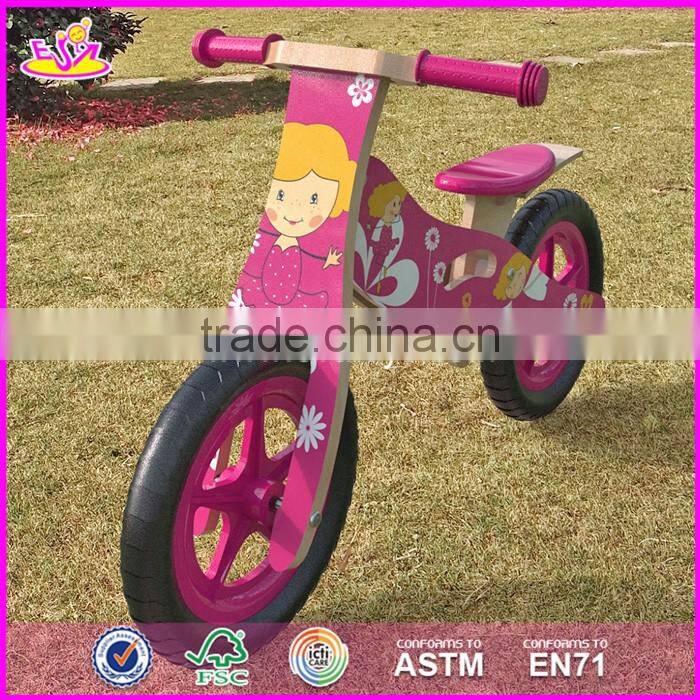 2017 New design original work wooden girls balance bike for toddlers W16C173