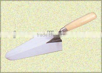 carbon steel bricklaying trowel with wooden handle