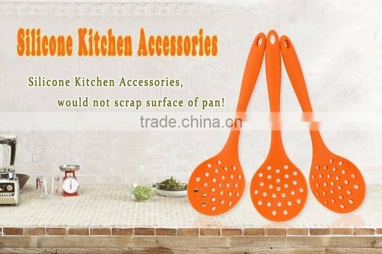 High Temperature Resistant Long Handle Silicone Colander