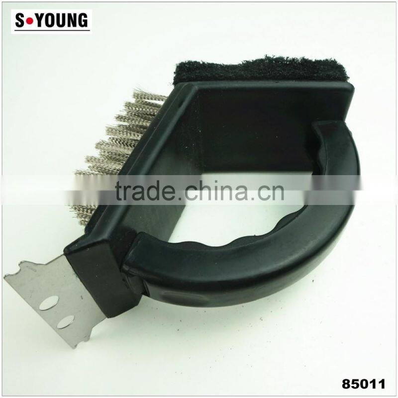 85011 2 Sided Grill Brush BBQ Cleaner Stainless Steel Edge