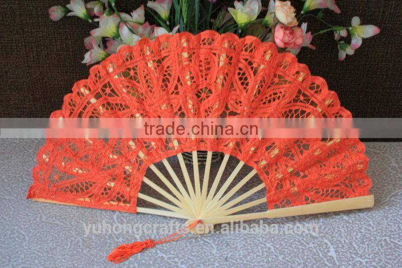 Promotional Chinese bamboo lace foldable fan