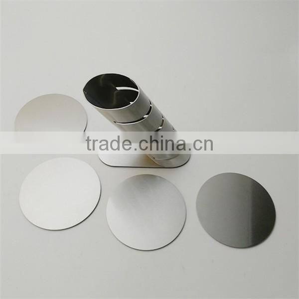 6pcs set Brushed Stainless Steel Smooth Pratique Metal Wine Coaster