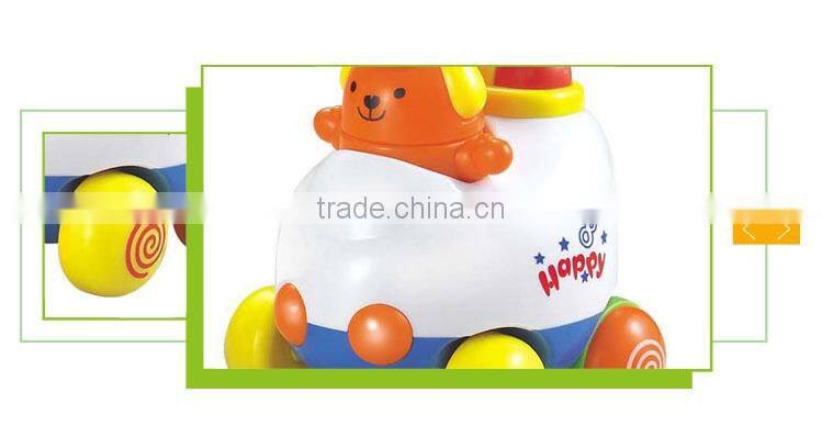 Intelligence plastic animal cartoon mini egg car friction happy kid toy