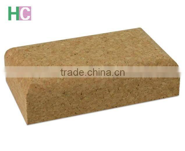 Natural cork Yoga block with round edge