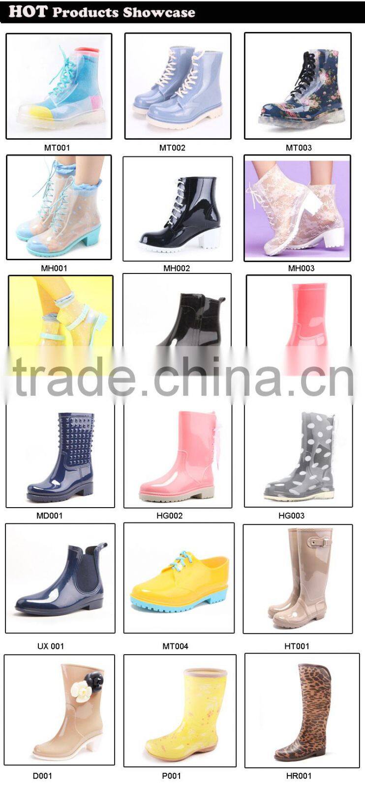 fashion knee tube pvc wellington boots wholesale