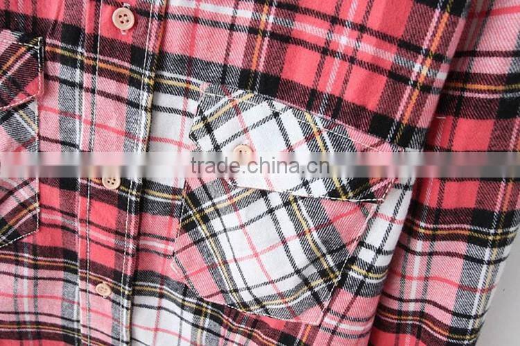 100% cotton men's yarn dyed flannel check/plaids shirt ,long sleeve flannel shirt