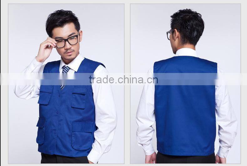 multi pocket work vest men's workwear, work multi pockets men vest cotton