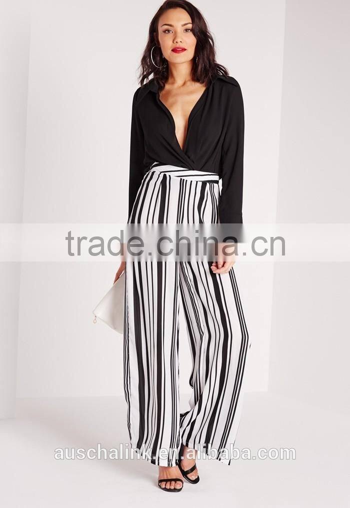 elegant design custom vertical stripe pants OEM service