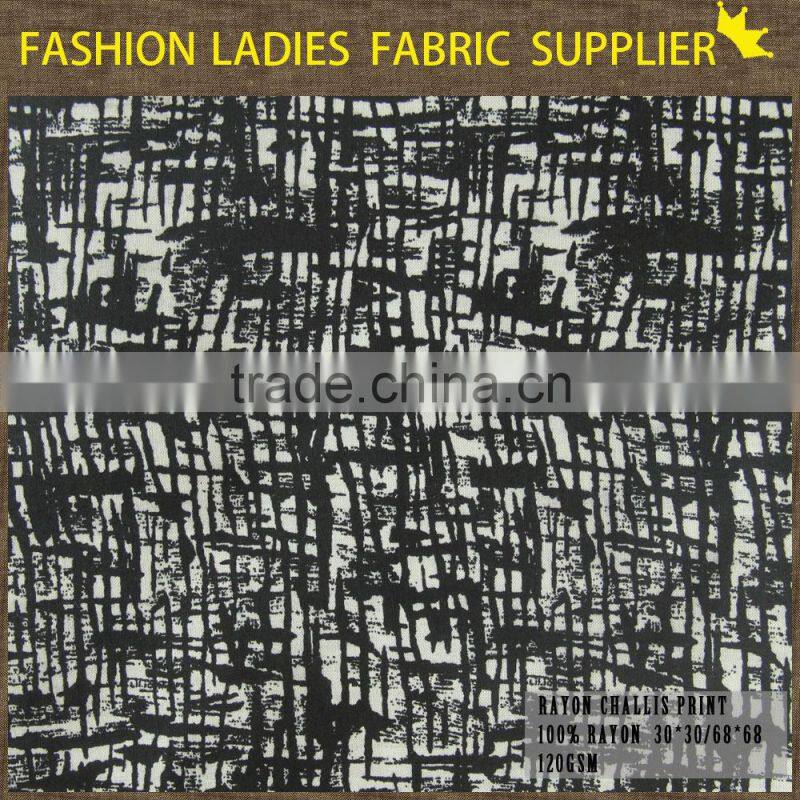 cicheng Brand design colorful 100% rayon chaliis print fabric