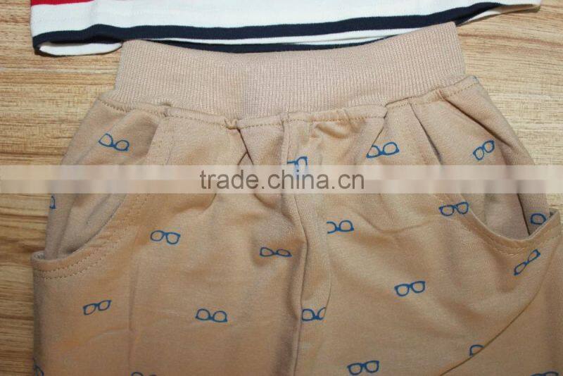 GZY new design polo shirt for boys and long pants set