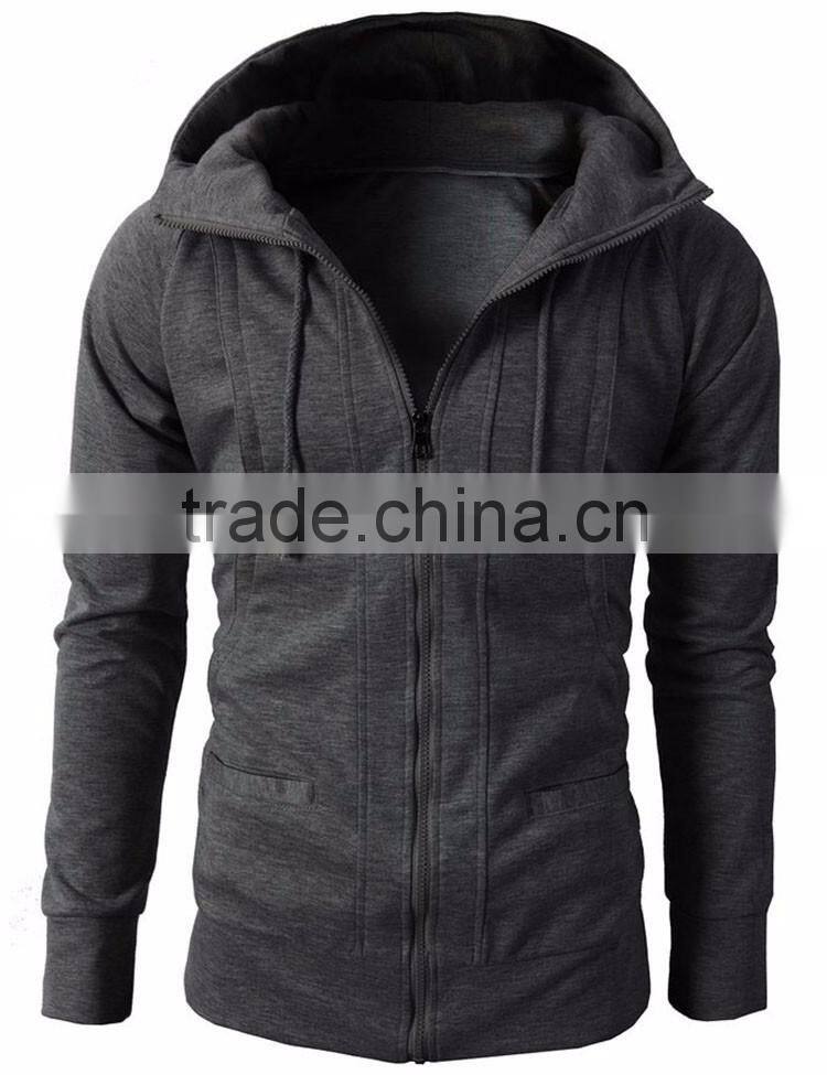 2017 hot sales winter new design vogue men chimney collar sweatshirt hooded zipper jacket men hoodies in China