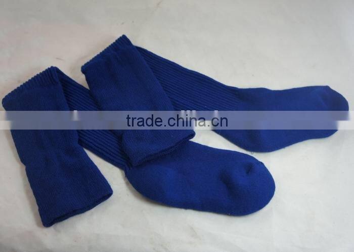 solid knee high football socks with nylon soccer socks