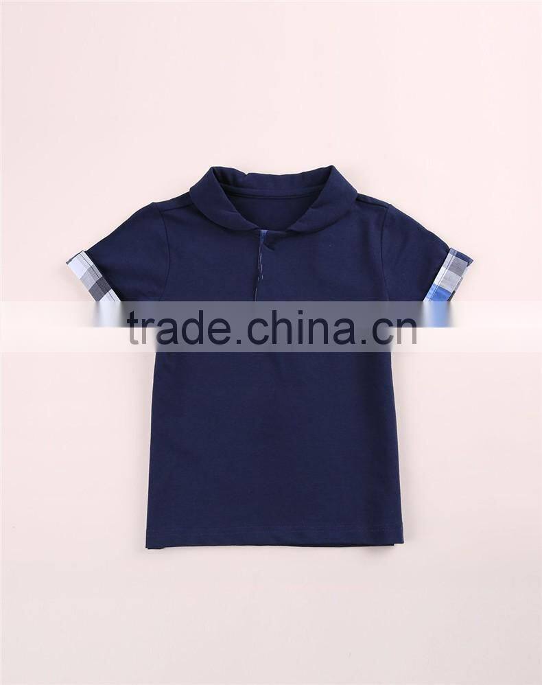 Boys Gender Knitting,Plain Dyed Children Polo t shirt the sleeves with lace