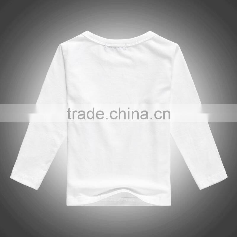 wholesale organic cotton long sleeve kids t shirt blank baby t-shirts custom eco-friendly cotton kids t-shirts design