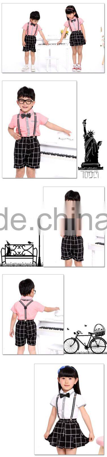 2017 New trendy fashion kids kindergarten school uniforms design