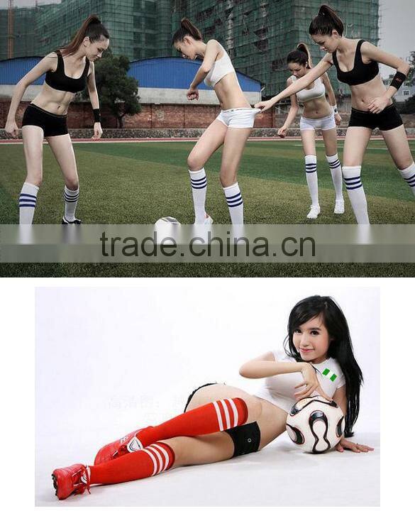 Pure color knee high stripe tube winter stockings 18938