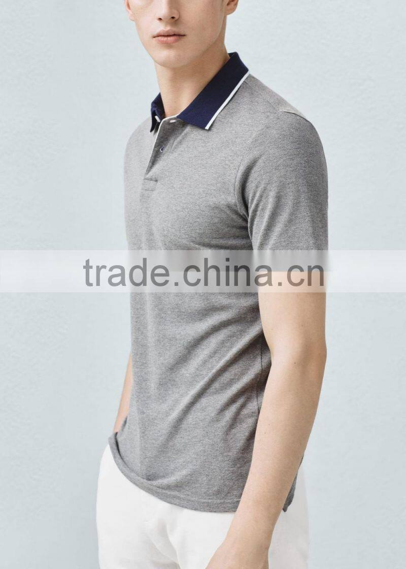 fashion young men ringer polo tee color combination polo shirt
