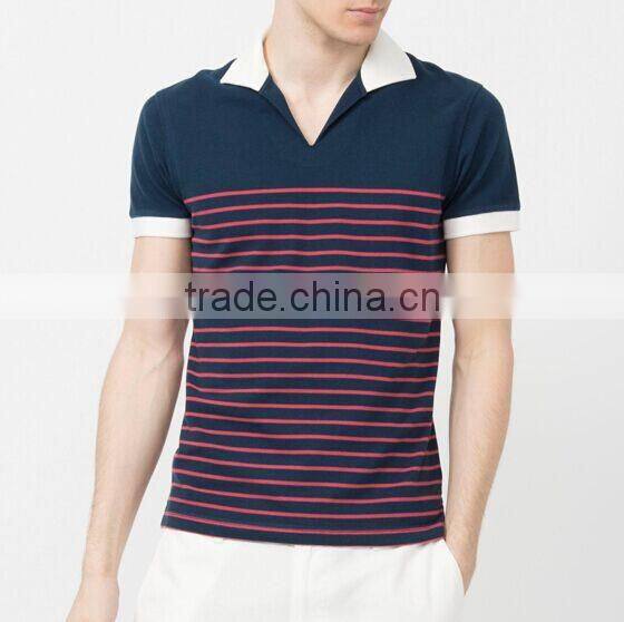 regular fit lifeline striped no button polo shirt printing