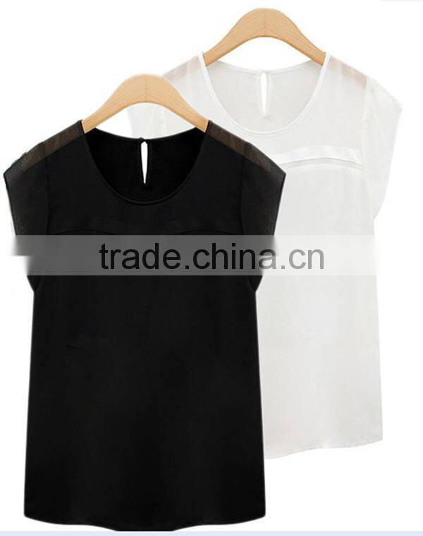 European and American style summer new fashion V neck perspective women chiffon,chiffon fabric