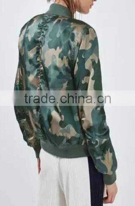 Runwaylover EY1055C 2017 Women 100% Cotton Winter Camouflage Military Jacket