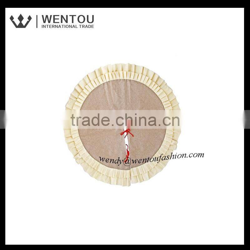 Wholesale red burlap Santa Tree Skirt