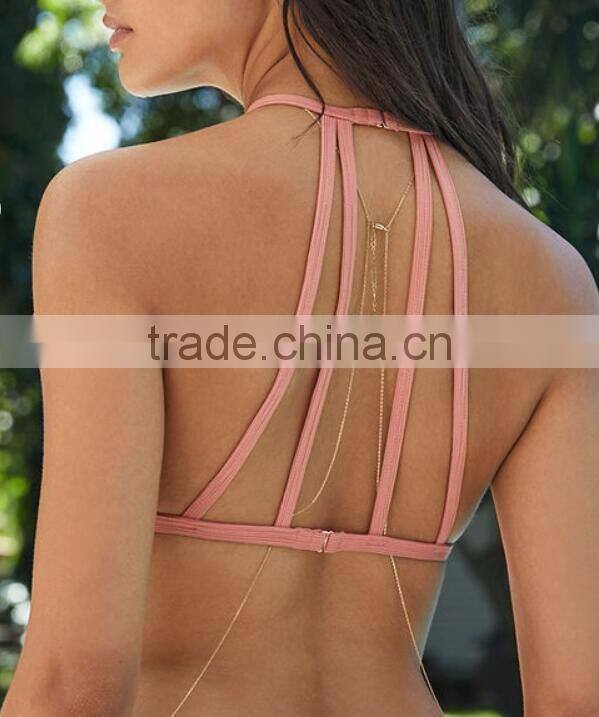 High neck beach swimwear bikini