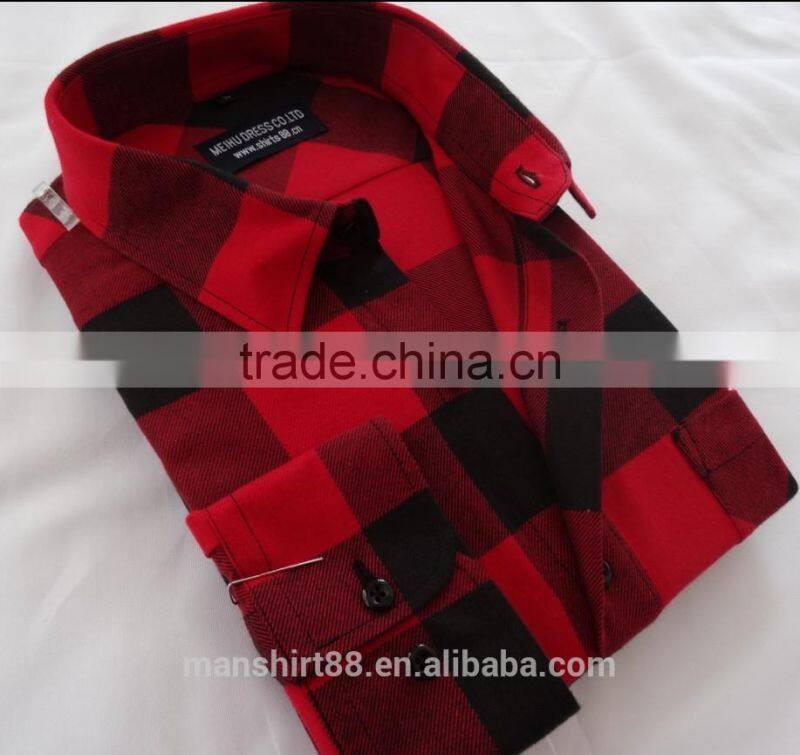 latest fashion custom designer big check flannel shirt