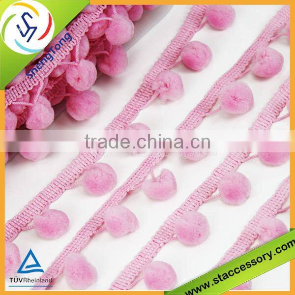 hot sale high quality colorful pompom fringes