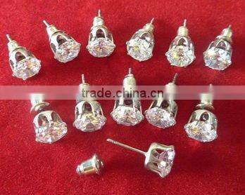 beautiful stainless steel ear pins/earrings with zircon