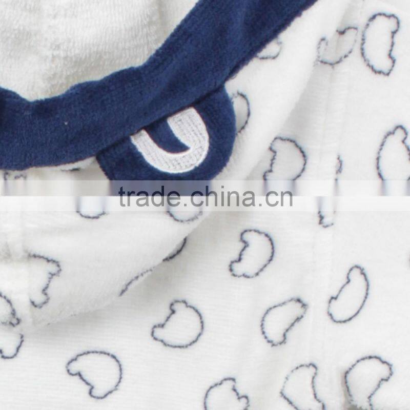 High quality cotton towel fabric bath gown for baby