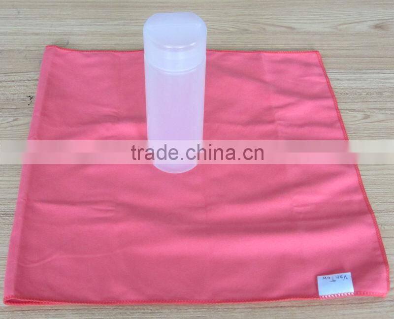 Microfiber suede sports towel with mesh bag
