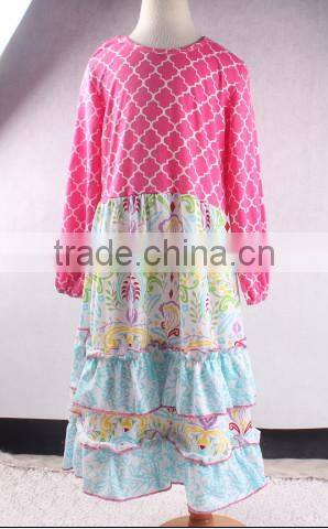 Wholesale Lovely Chevron Knit Cotton Dress For Baby Girls Soft Night Gown Dress Cute Kids Long Sleeve Dresses Toddler Clothing