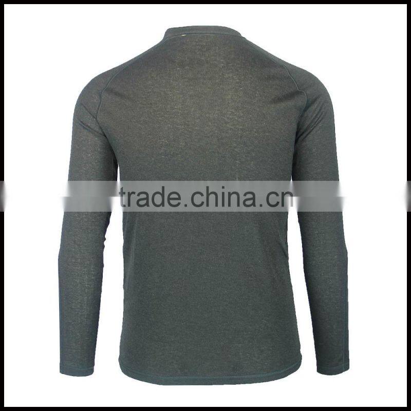 W15-ACC-M-01-C Grey 100% Polyester T-shirt For Men Long Sleeve