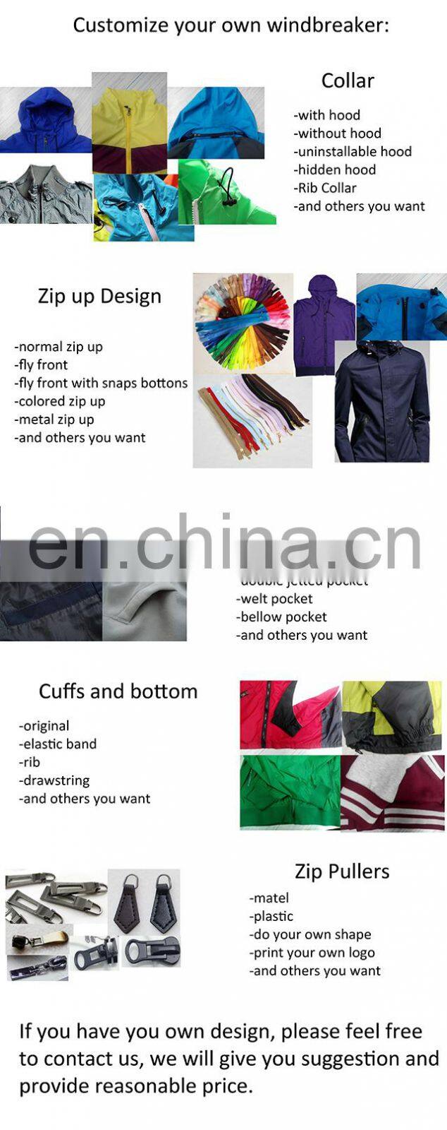 OEM Fashionable Heat transfer black and red color with hood Jacket