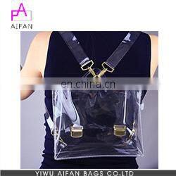 Transparent Security Backpack All Clear Stadium Safety Travel Rucksack with Black Trim