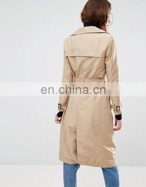 High Quality Womens Double-breasted Coat long Belt Dust Coat Fitted Woman Trench Coat S/M/L/XL